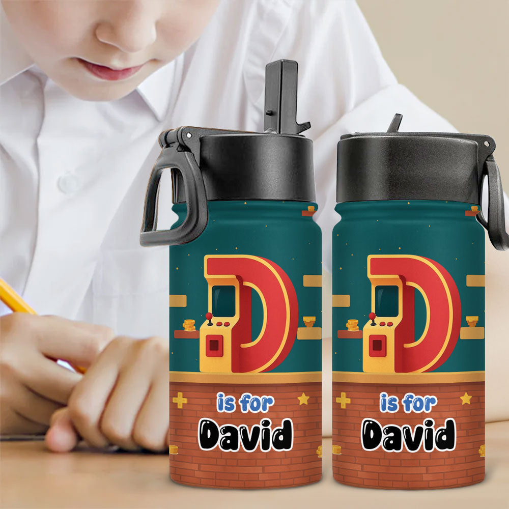 Alphabet Game Cartoon - Personalized Kids Water Bottle