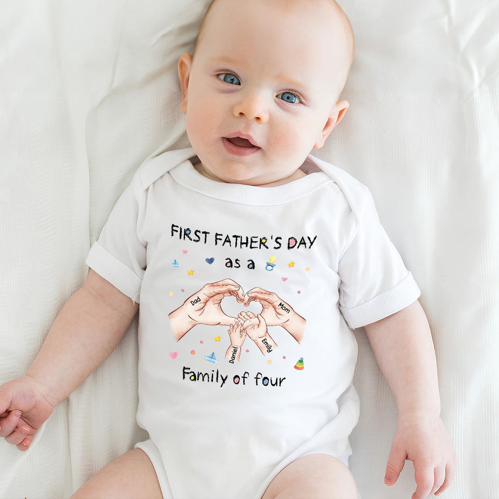 Family Of Three - Personalized Baby Onesie