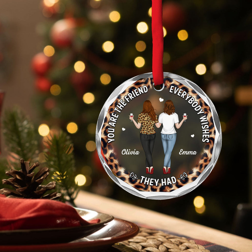 Custom Friendship Christmas Ornament, Best Friend Gift •  You Make Life Better - Personalized Glass Ornament
