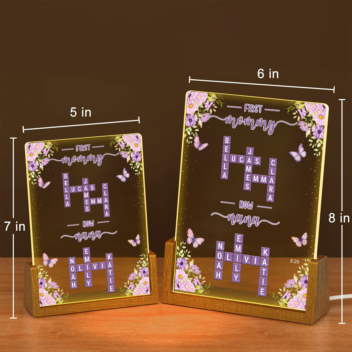 Custom Mother's Day Gifts for Grandma Mom Wife • Now Grandma - Personalized Night Light