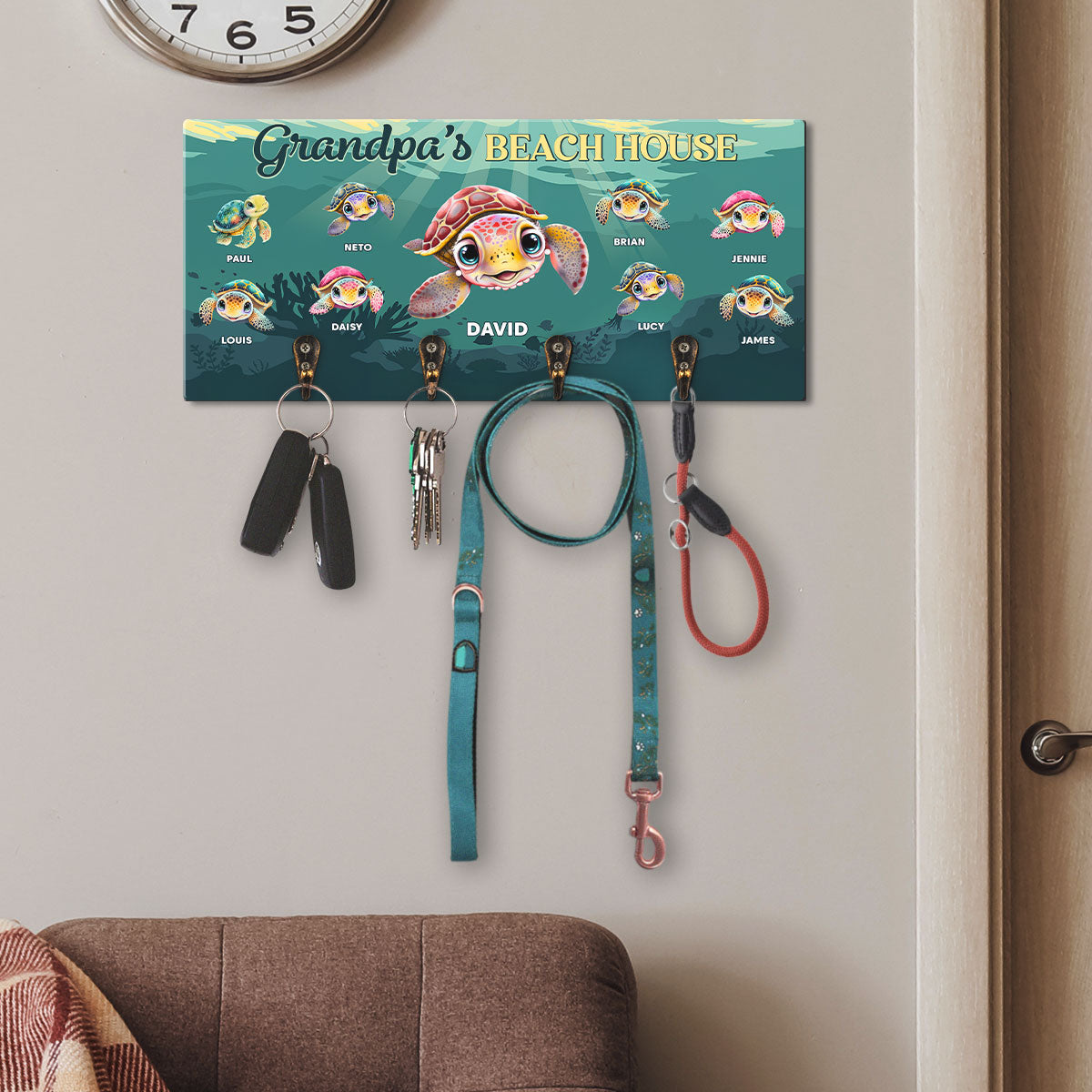 Grandparents Beach House - Personalized Wooden Key Holder