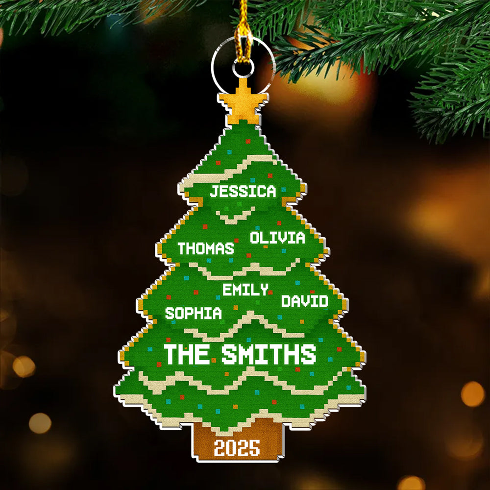 Custom Family Ornament, Christmas Gift for Family Members •  Lovely Family Tree - Personalized Acrylic Ornament