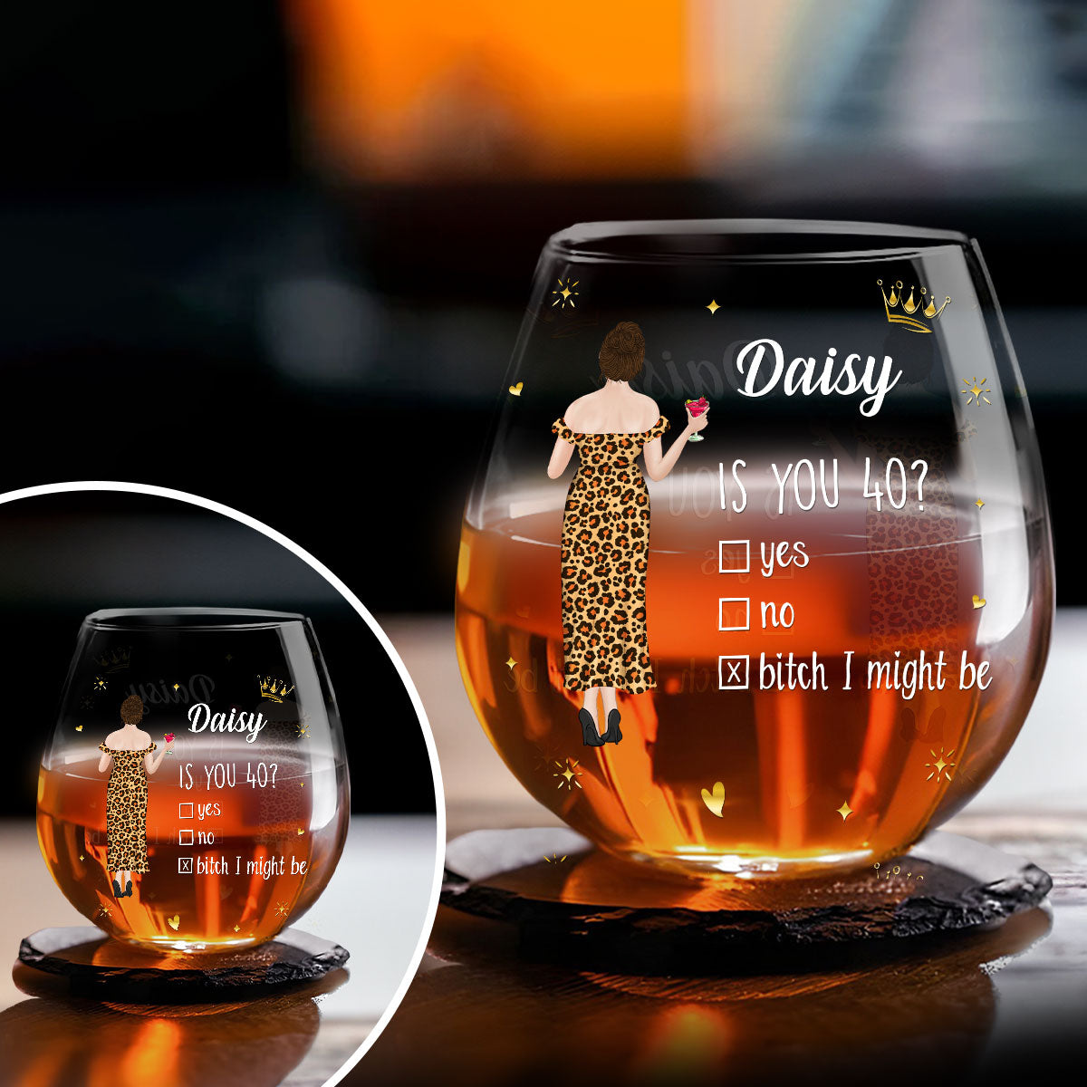 Is You 40 - Personalized Wine Glass