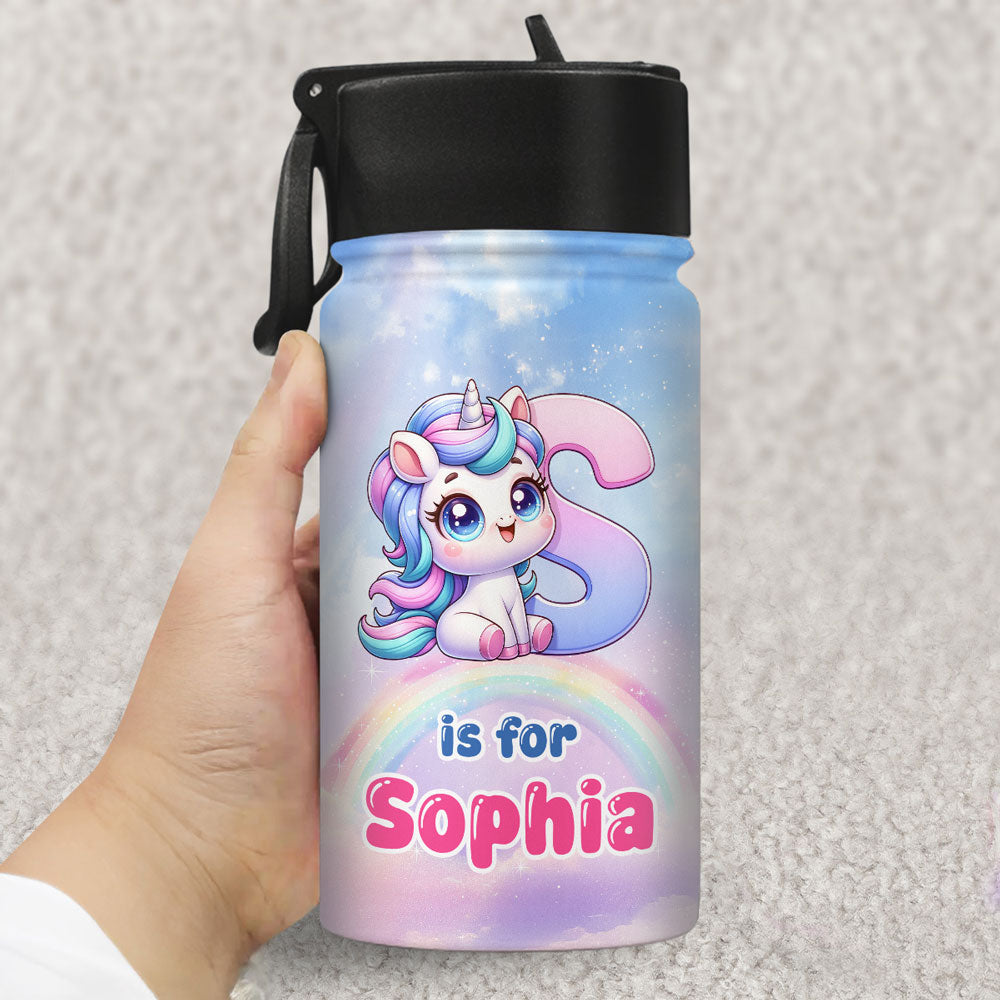 Alphabet Game Cartoon - Personalized Kids Water Bottle