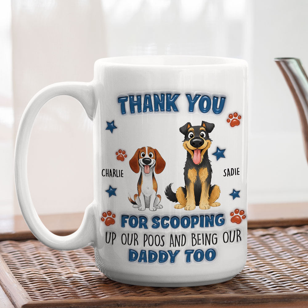 Custom Christmas & Birthday Keepsake Gift • Scooping My Poo - Personalized 3D Inflated Effect Coffee Mug