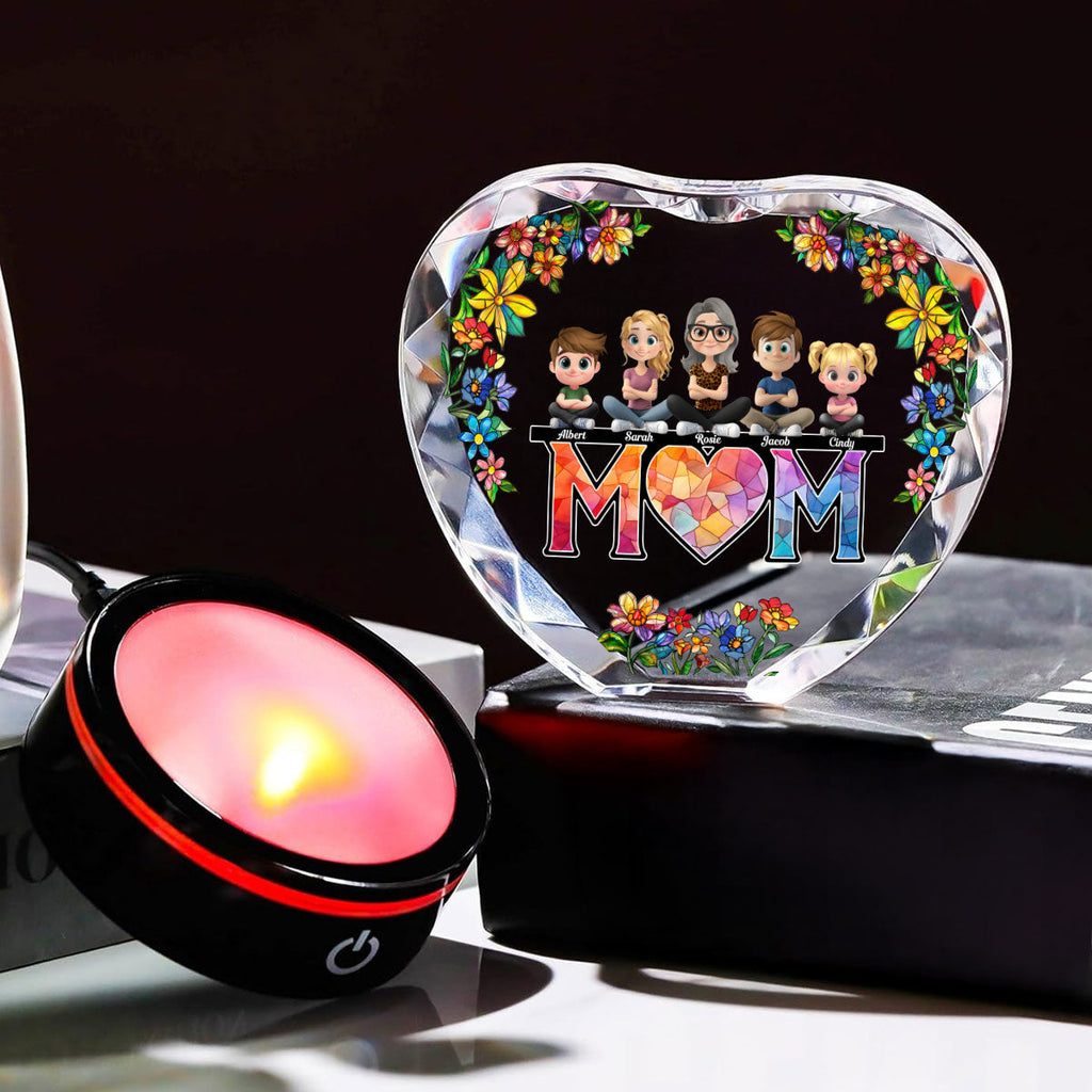 Mommy And Children - Personalized Crystal Led Light