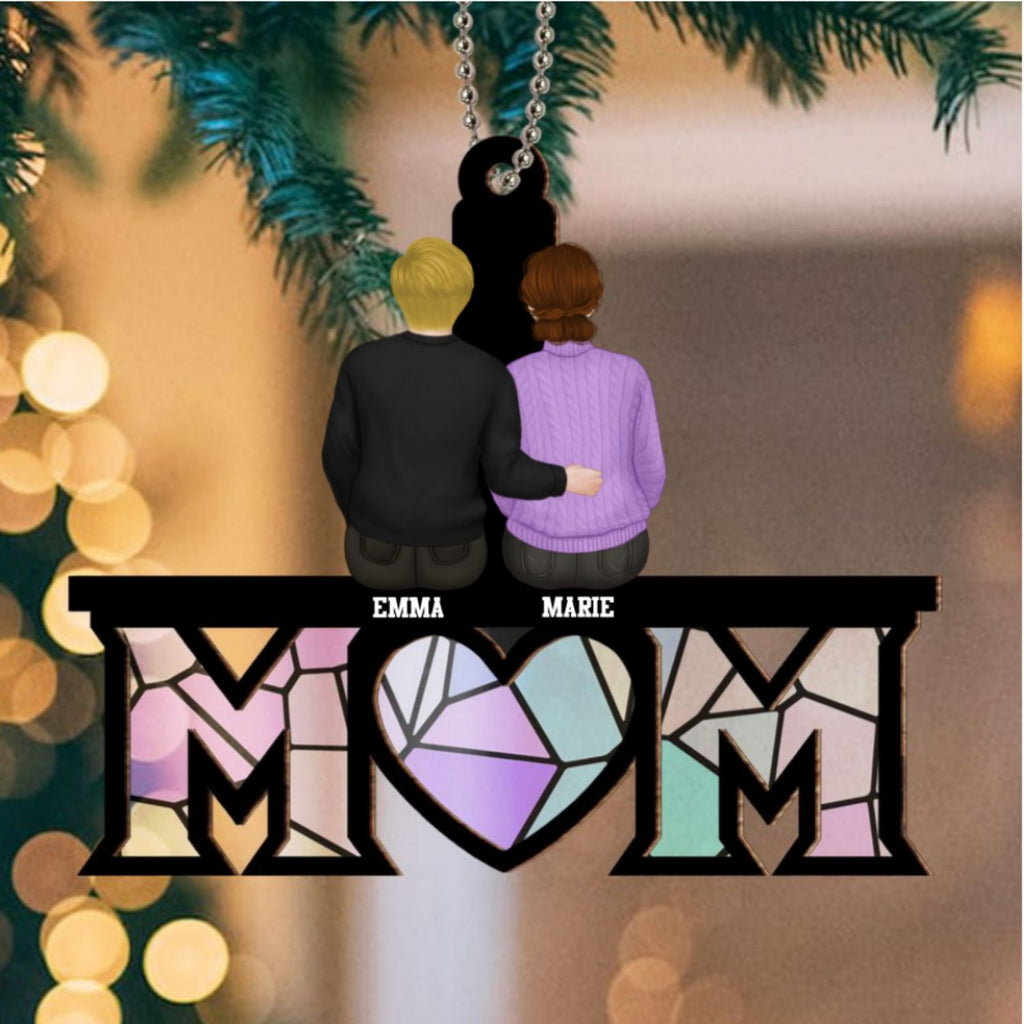 Custom Family Ornament, Christmas Gift for Family Members •  Mother And Daughter Bond - Personalized Suncatcher Ornament