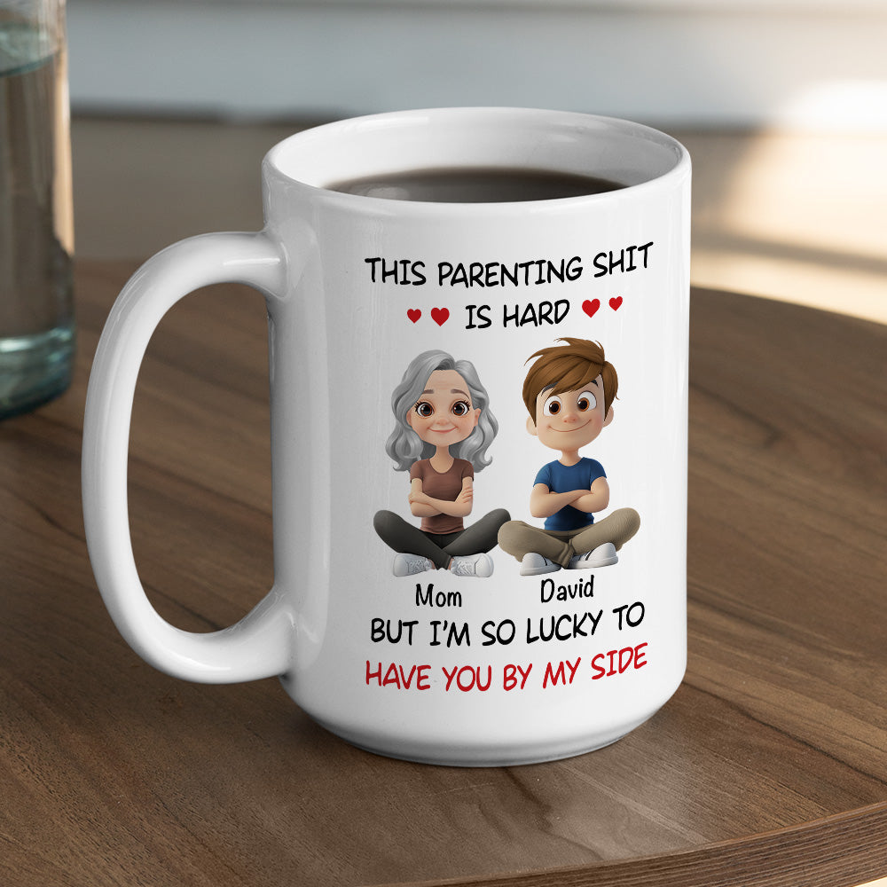 Custom Mother's Day Gift for Mom & Grandma • I Am So Lucky - Personalized Coffee Mug