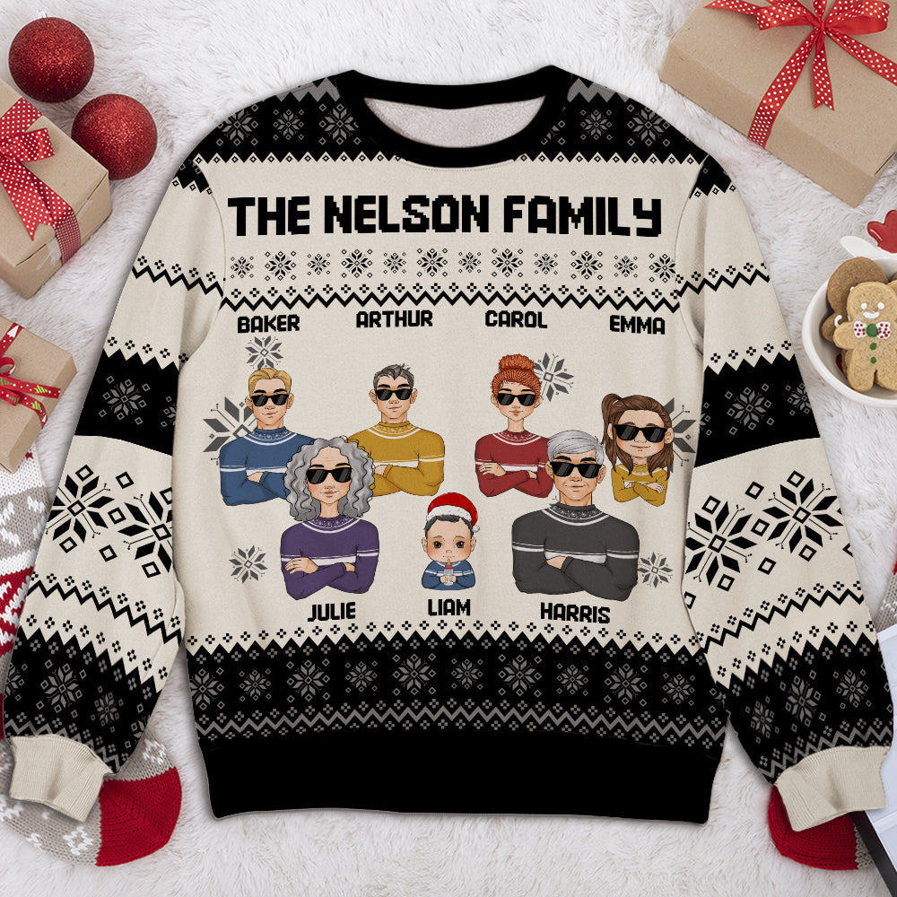 Custom Family Christmas Sweatshirt, Gift for Family Members • Family Together - Personalized All-Over-Print Sweatshirt