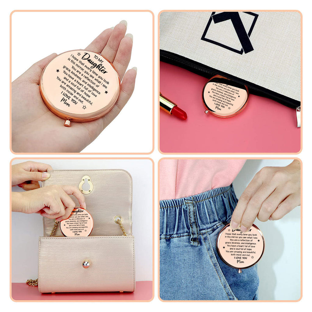 A Heart Full Of Love Daughter - Personalized Compact Mirror