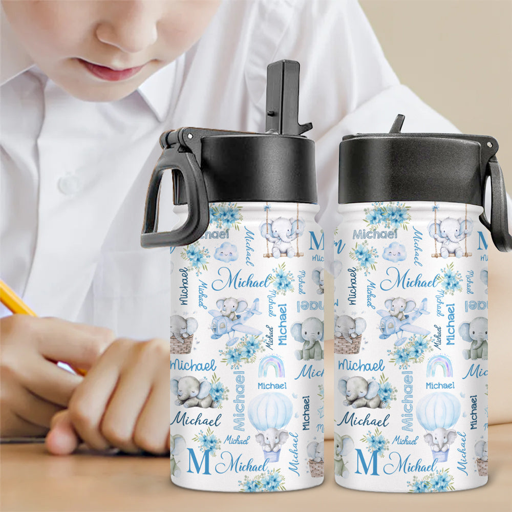 Elephant Love - Personalized Kids Water Bottle