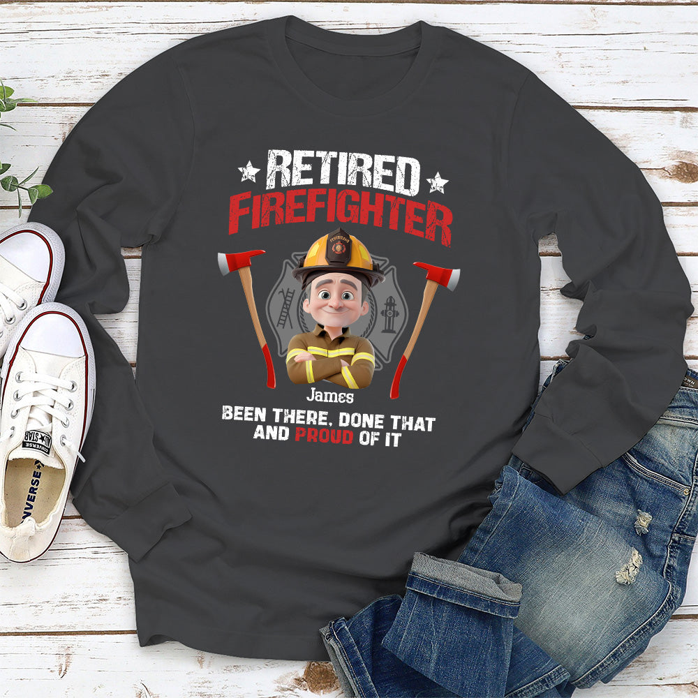 Custom Christmas & Birthday Gift for Dad, Grandpa • Retired Firefighter - Personalized Shirt