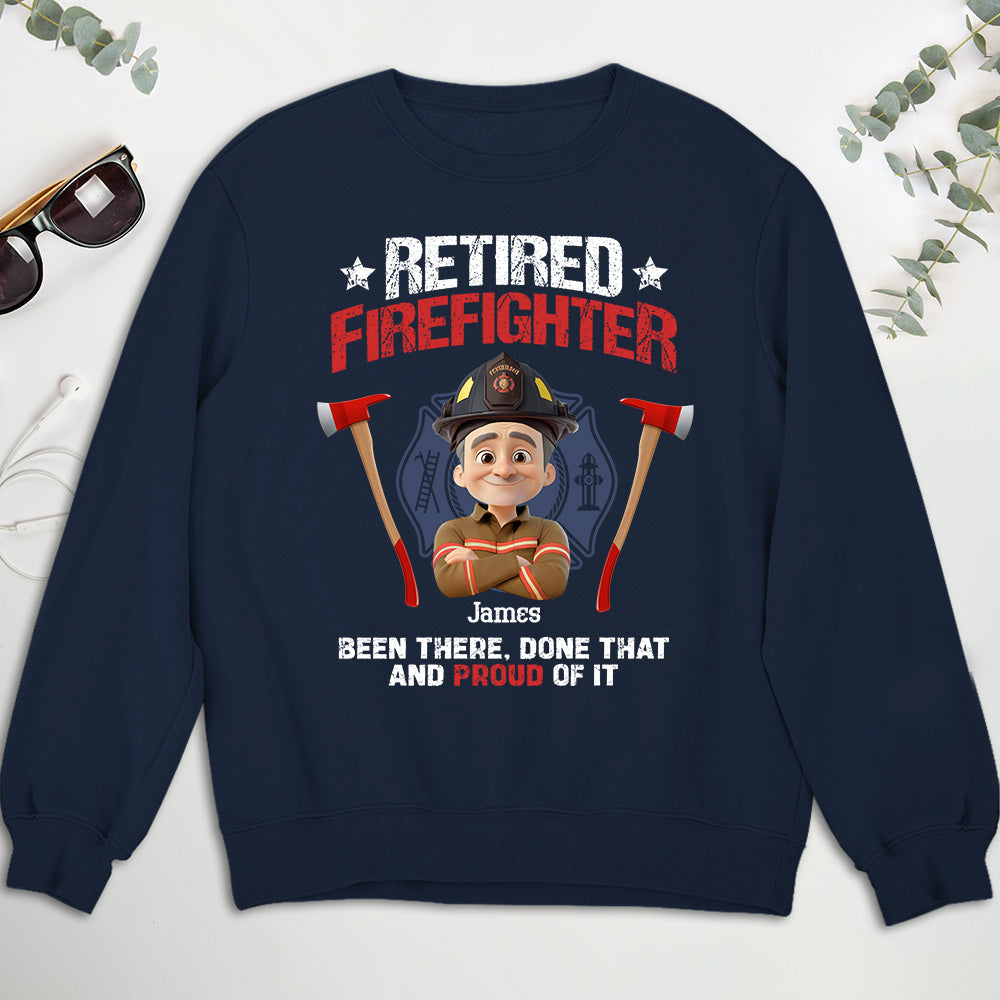Custom Christmas & Birthday Gift for Dad, Grandpa • Retired Firefighter - Personalized Shirt