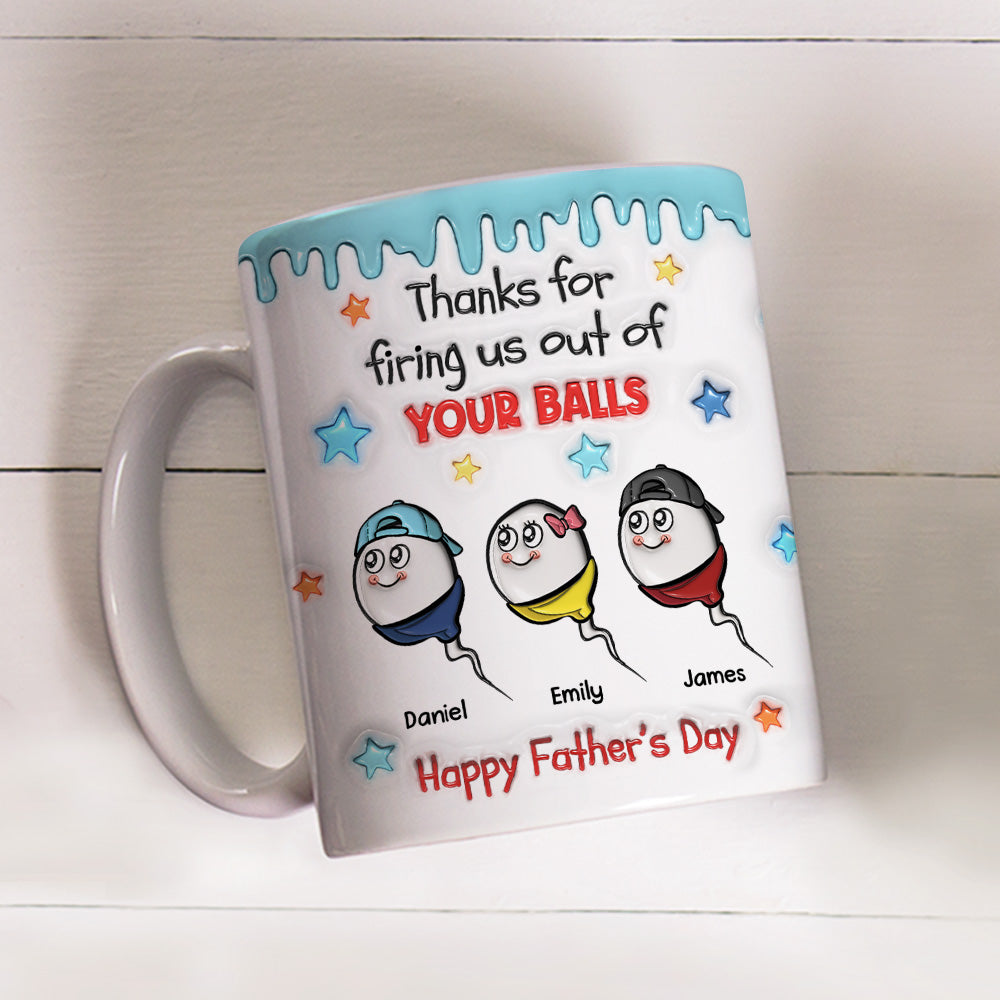 Custom Father's Day, Special Gift for Dad & Grandpa • Born From Your Legendary Aim - Personalized 3D Inflated Effect Mug