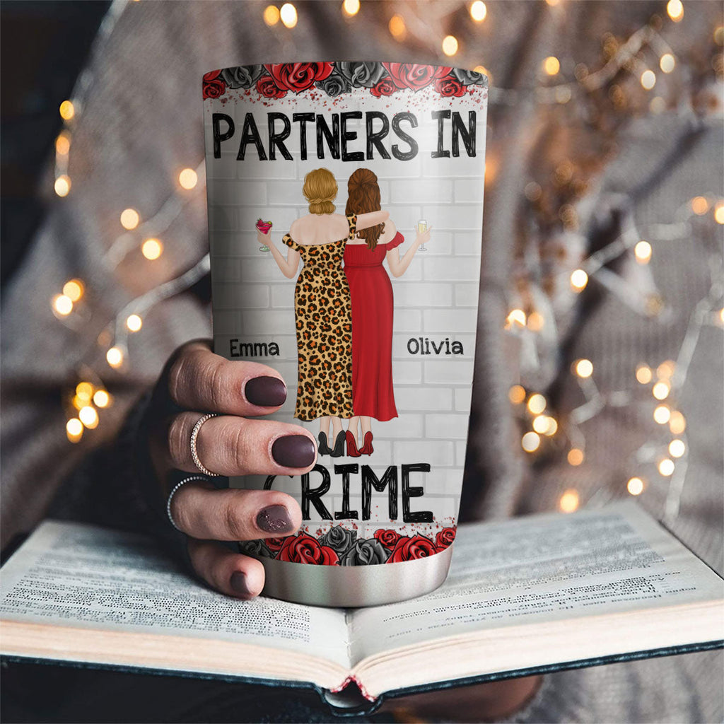 Custom Christmas Birthday Gifts For Best Friend • Bestie Partners In Crime If We Get Caught - Personalized Tumbler