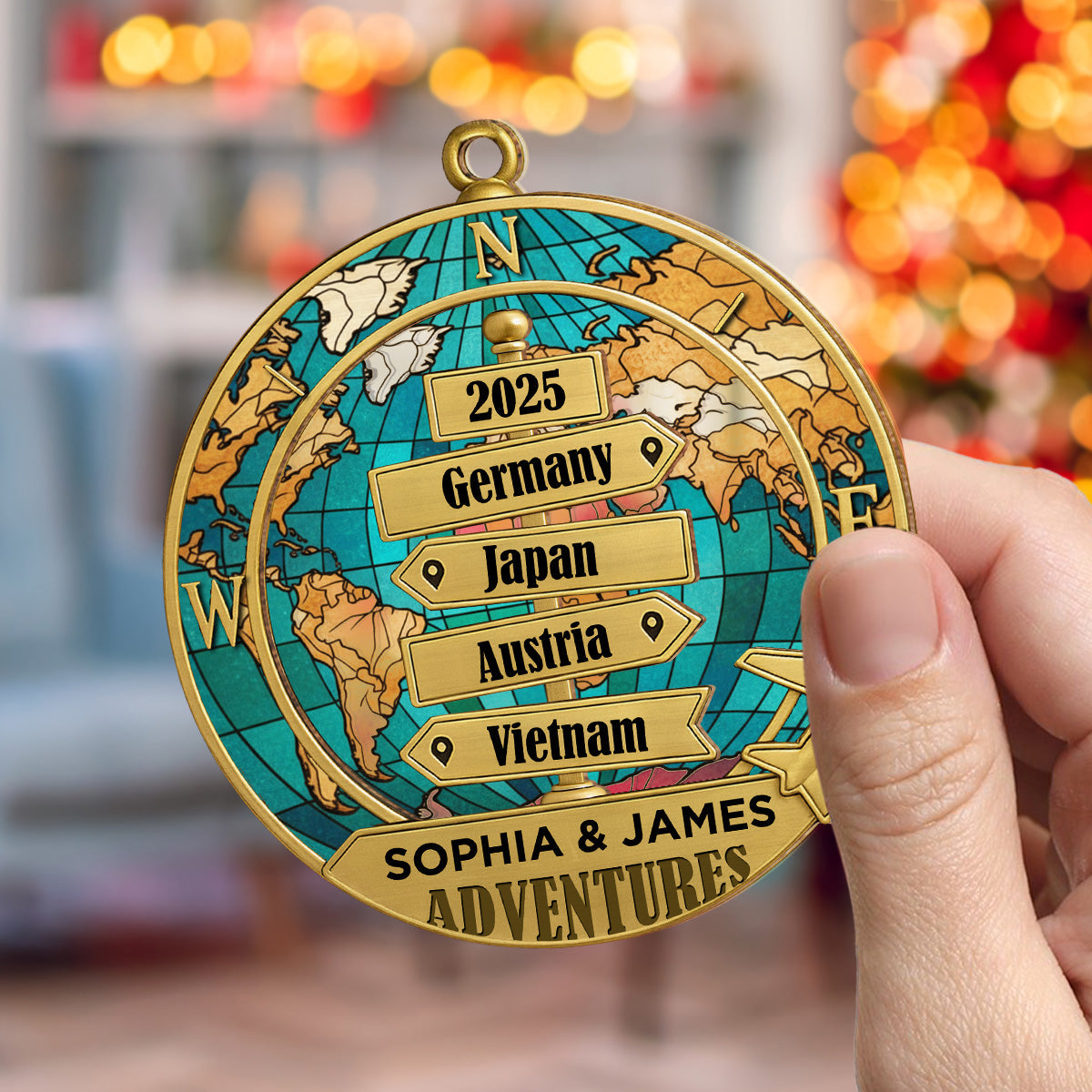 Custom Keepsake Christmas Ornament •  Destination Of All Year - Personalized Suncatcher Ornament