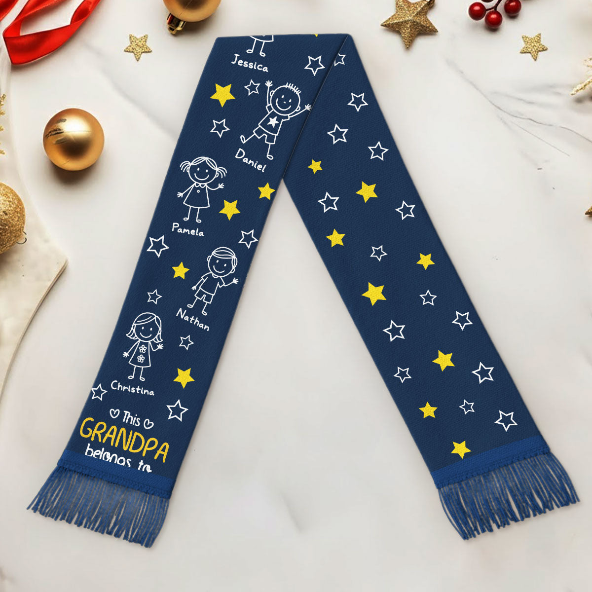 This Grandpa Belongs To Us - Personalized Scarf