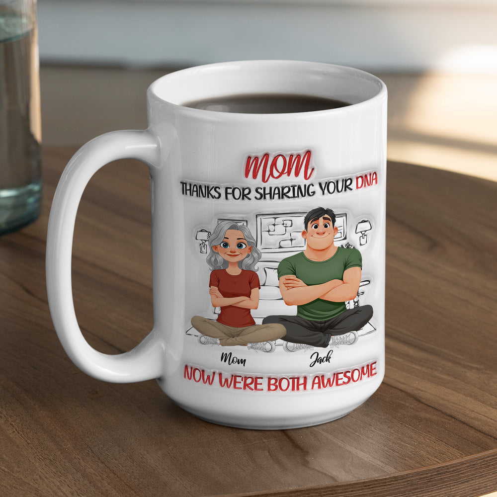 Custom Mother's Day Gift for Mom & Grandma • We Are Both Awesome - Personalized 3D Inflated Effect Mug