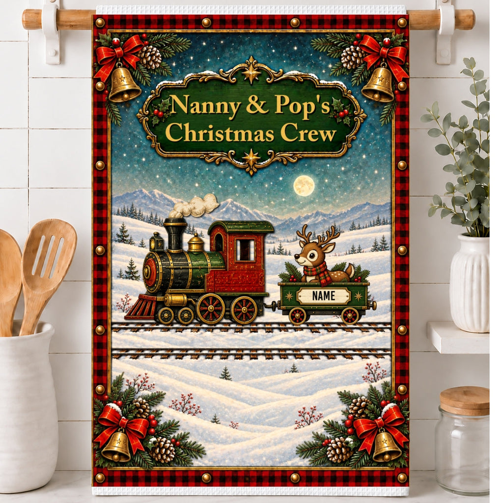 Custom Family Name Kitchen Towel, Christmas Housewarming Gift For Family • Christmas Together - Personalized Kitchen Towel