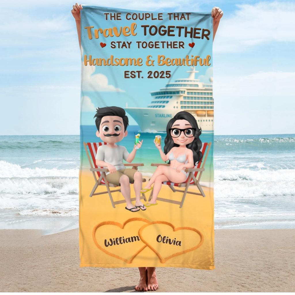 Perfect Couple - Personalized Beach Towel