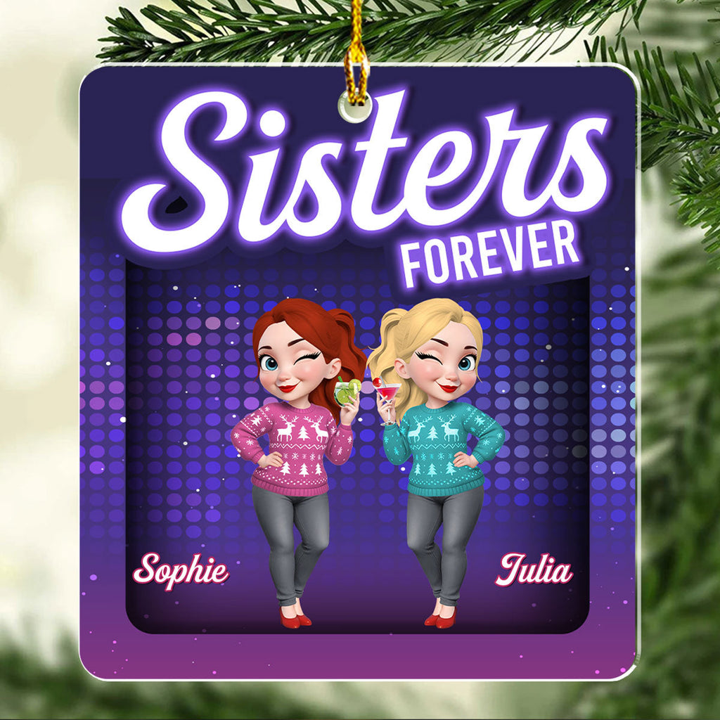 Custom Friendship Christmas Ornament, Best Friend Gift •  Sleigh Rides And Bestie - Personalized Acrylic Ornament