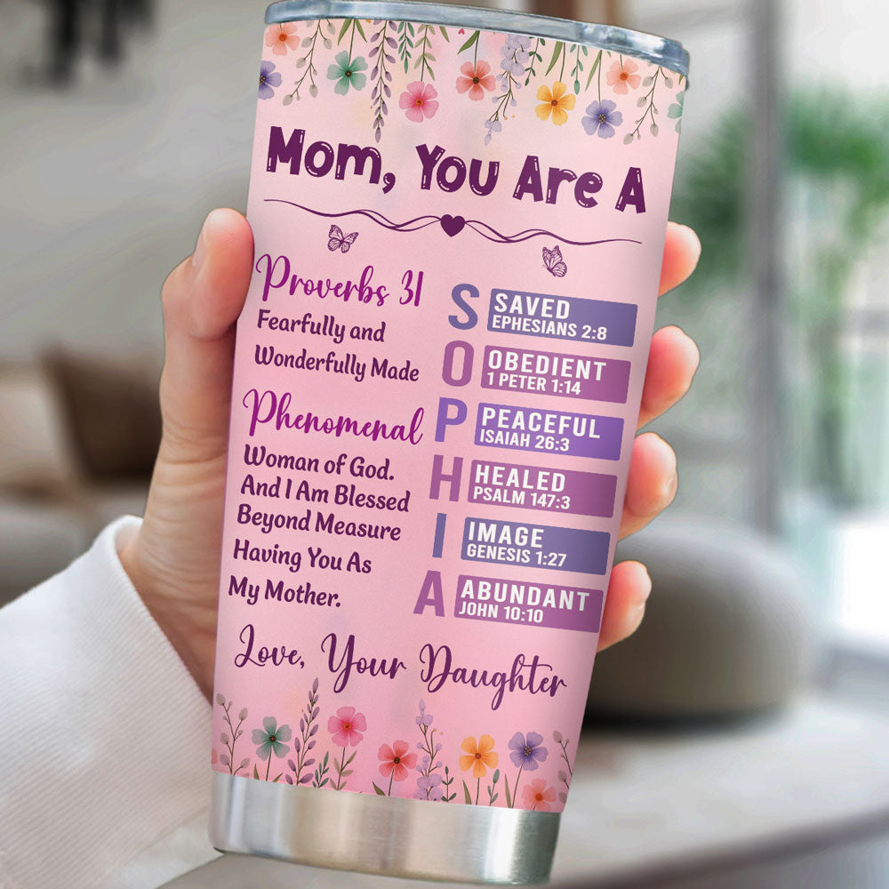 Custom Christmas Birthday Gifts For Mom • Fearfully And Wonderfully Made - Personalized Tumbler
