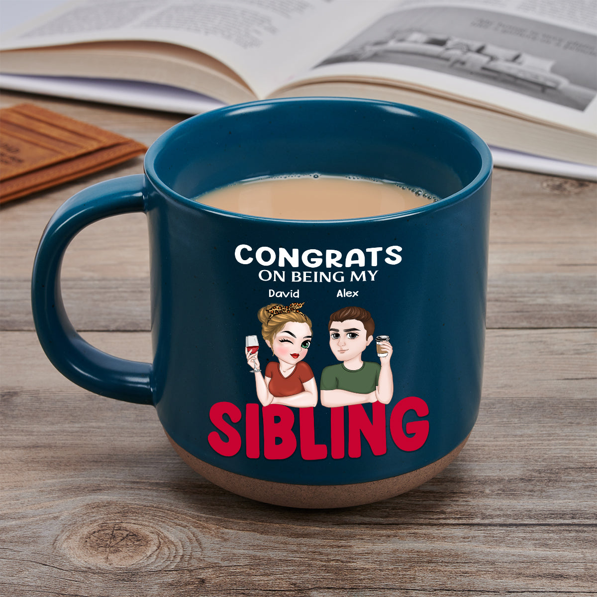 Custom Best Friend, Christmas & Birthday Friendship Keepsake Gift • Congrats On Being My Siblings - Personalized Pottery Mug