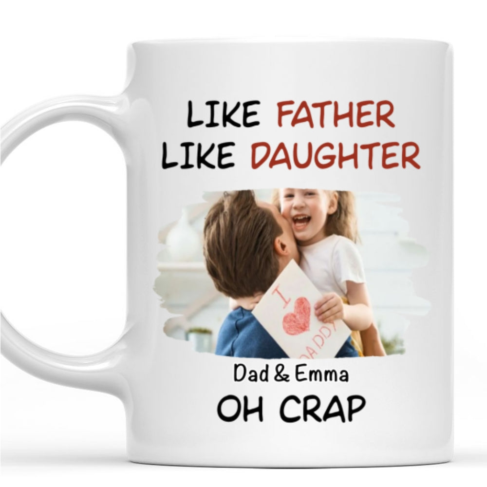 Custom Photo Christmas & Birthday Gift for Daughter • Like Father Like Daughter Cartoonized Photo - Personalized Coffee Mug