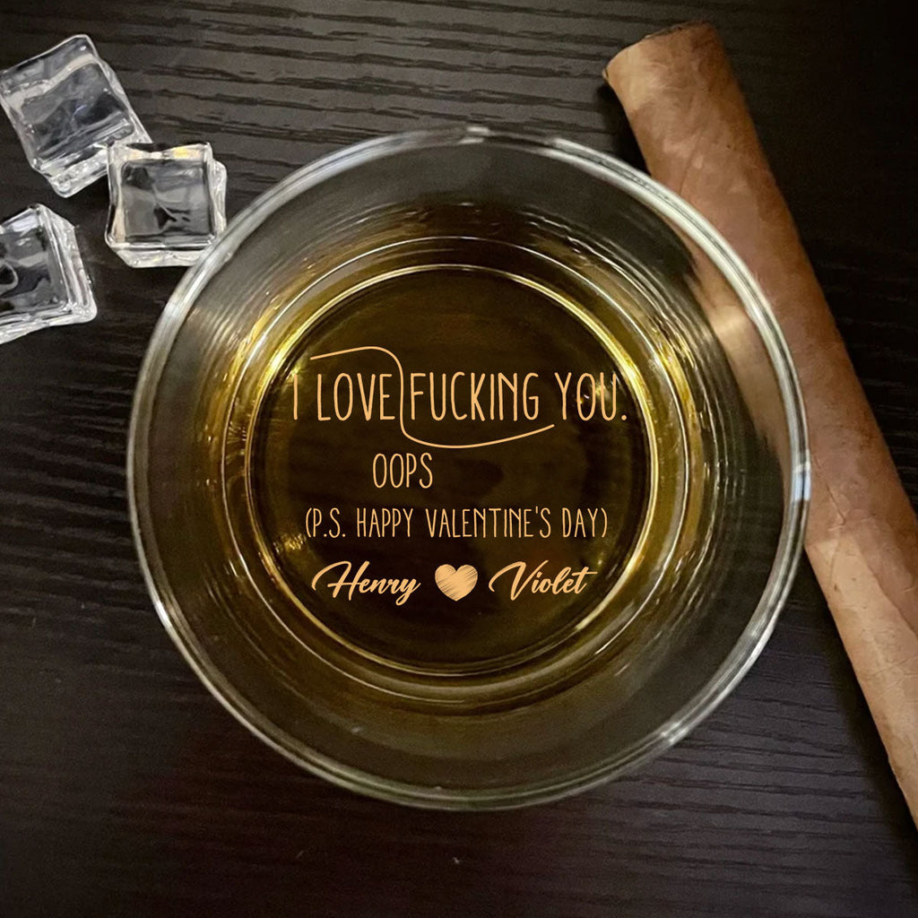 Custom Christmas Anniversary Birthday Drinkware Gifts for Couple • My Love Is Always Yours - Personalized Engraved Whiskey Glass