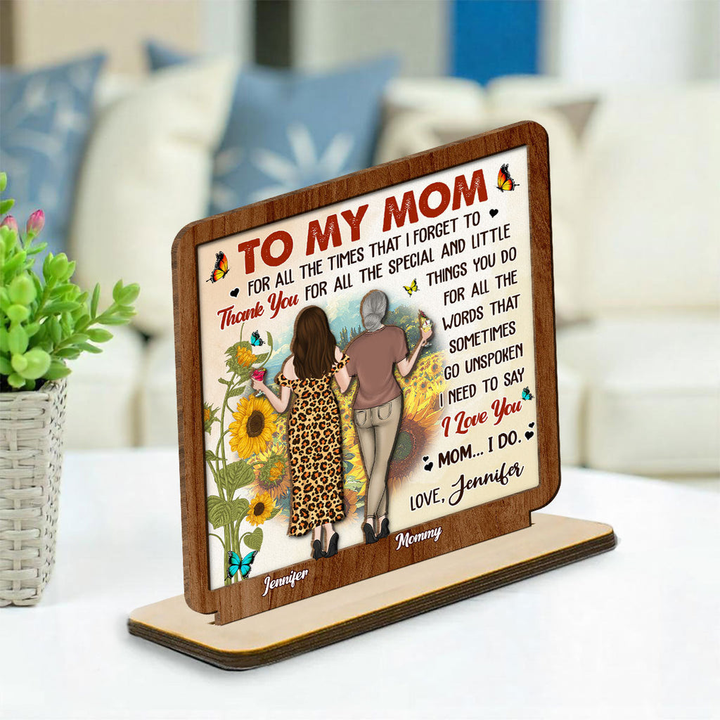 Custom Mother's Day Decor, Gift for Mom & Grandma • Forever Linked By Love - Personalized 2-Layer Wood Plaque With Flat Base
