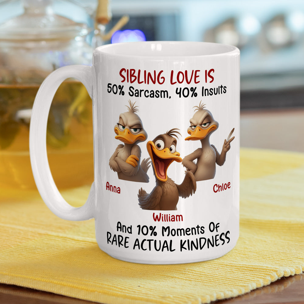 Custom Christmas & Birthday Gift for Brother & Sister • Sibling Love Sarcasm - Personalized Coffee Mug