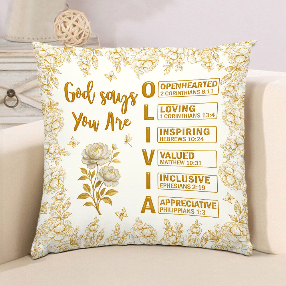 God Says You Are Bible - Personalized Throw Pillow