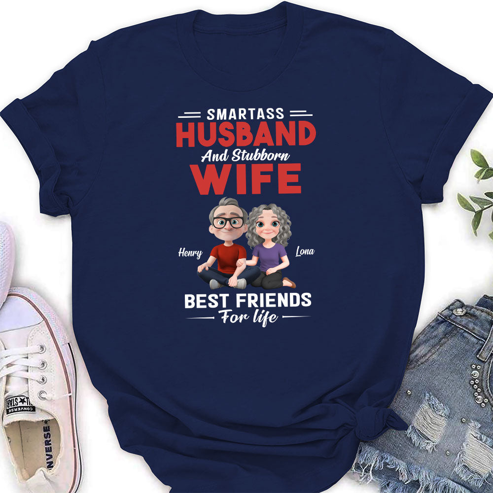 Custom Christmas Anniversary Keepsake Gifts For Wife • Smartass Husband And Stubborn Wife - Personalized Shirt