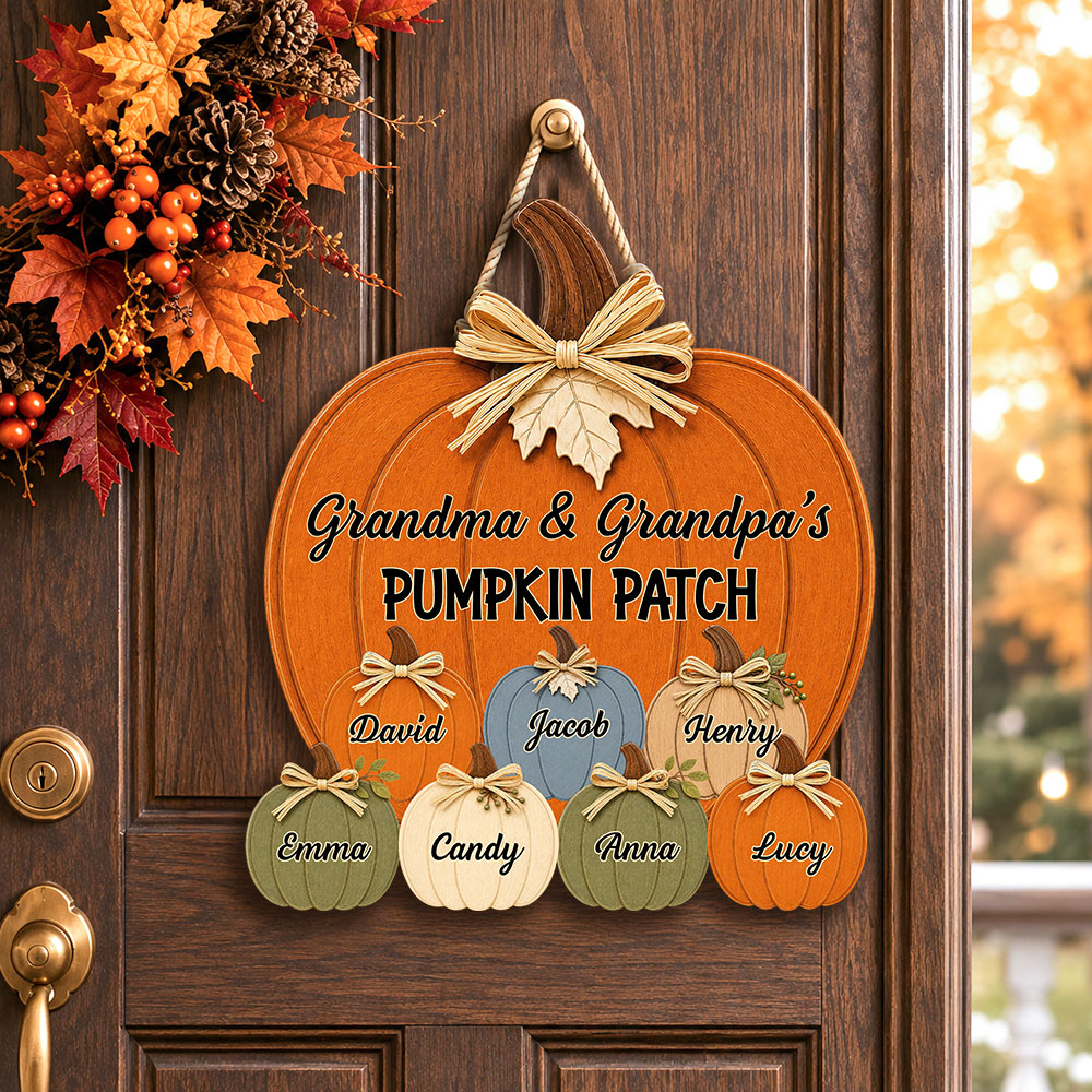 Custom Home & Wall Decor, Birthday & Christmas Gift • A Pumpkin Patch Full Love - Personalized Wood Sign