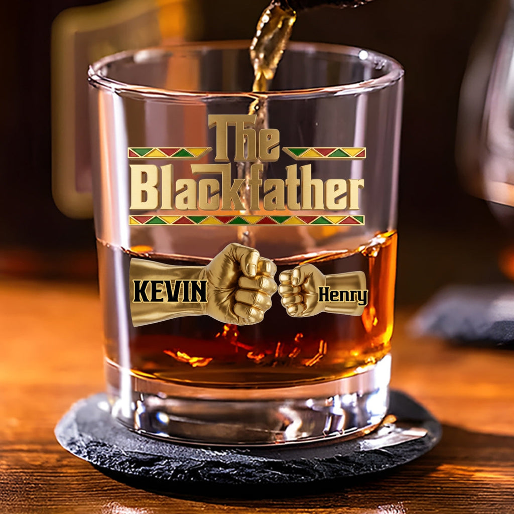 Custom Father's Day Birthday Gifts for Dad • The Blackfather - Personalized Whiskey Glass