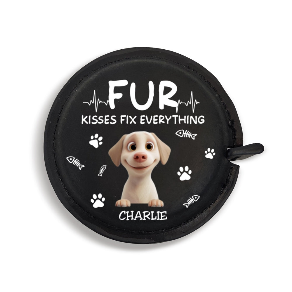 Pet Kisses - Personalized Leather Tape Measure