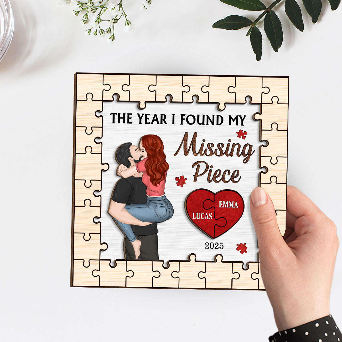 Custom Couple's Decor, Anniversary & Wedding Gift • Couple With Love - Personalized Wooden Plaque