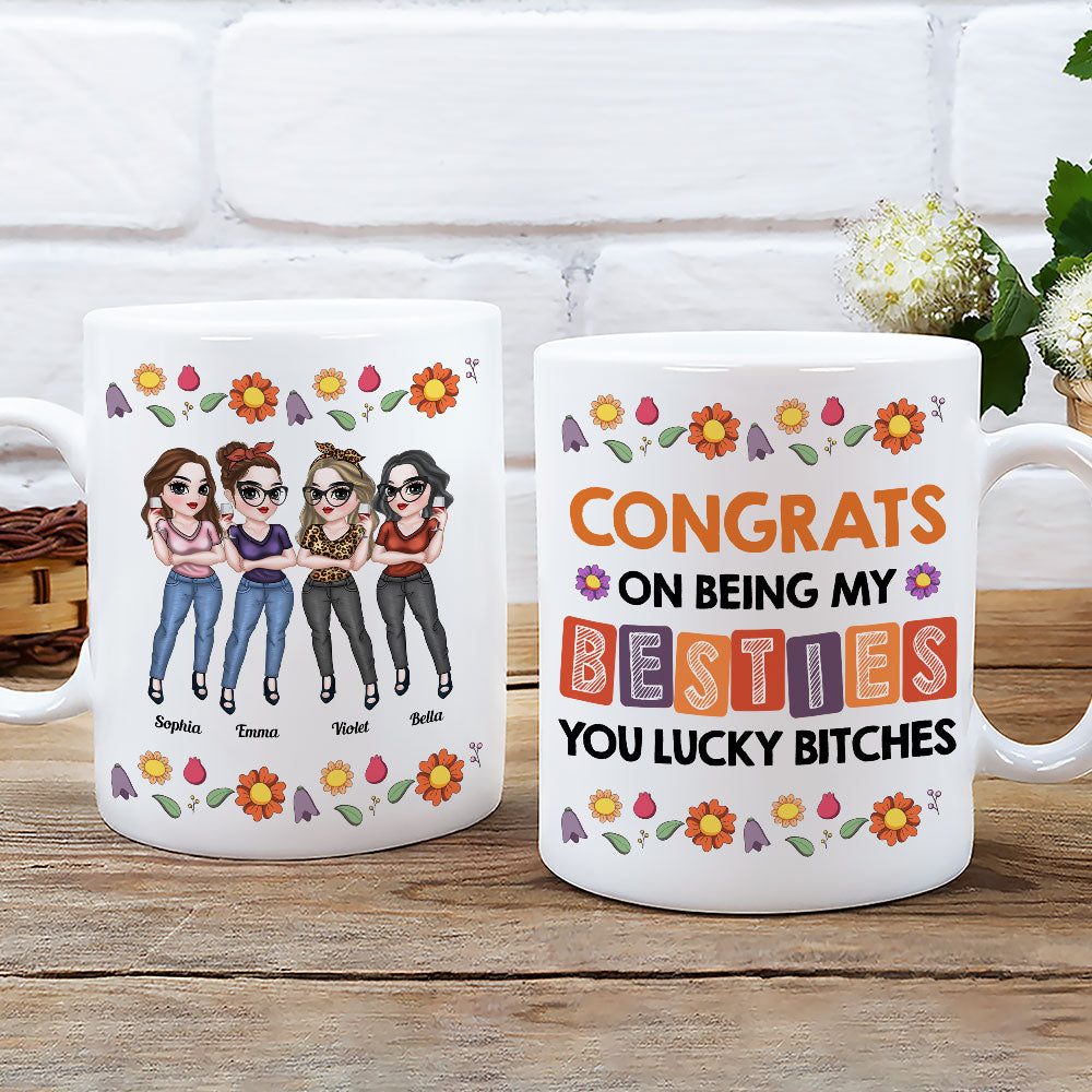 Custom Best Friend, Christmas & Birthday Friendship Keepsake Gift • Forever My Bestie - Personalized Coffee Mug