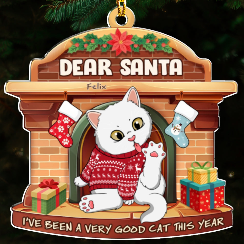 Custom Keepsake Christmas Ornament •  The Cutest Santa Paws - Personalized Acrylic Ornament