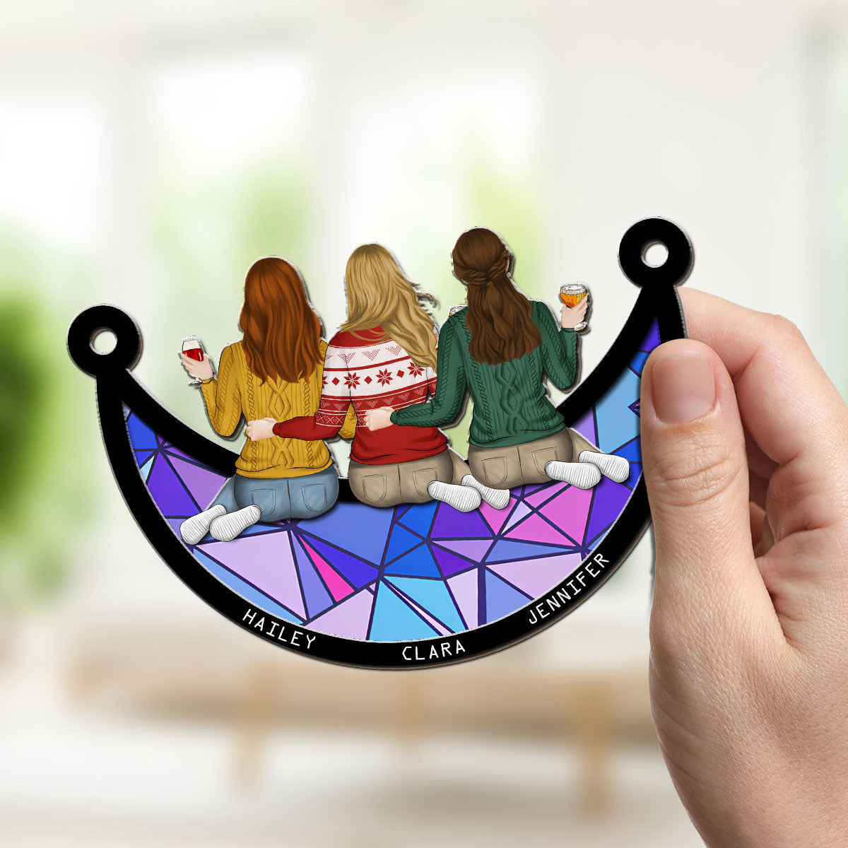 Custom Best Friend Hanging Decor, Friendship Birthday Gifts • There Is No Greater Gift Than Besties - Personalized Suncatcher