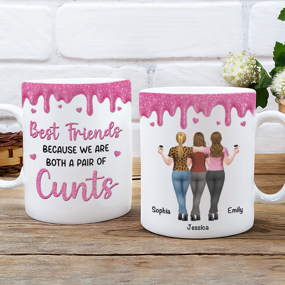 Custom Best Friend, Christmas & Birthday Friendship Keepsake Gift • Best Friends Because - Personalized Coffee Mug