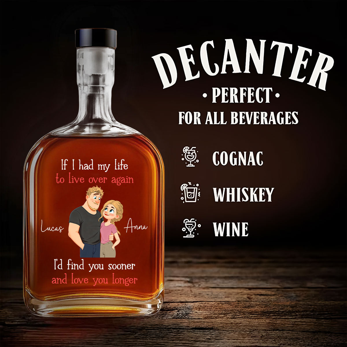 Love You So Much - Personalized Spirits Decanter