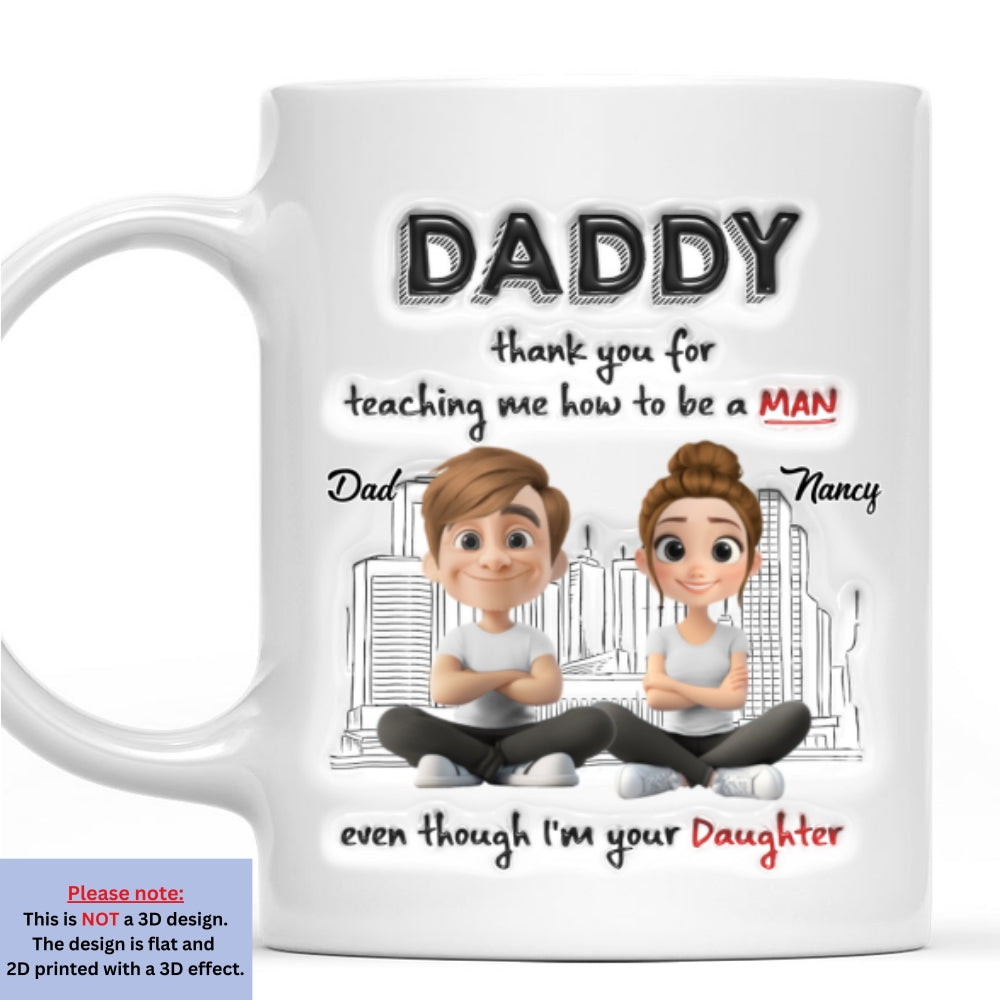 Custom Father's Day, Special Gift for Dad & Grandpa • Dad My Greatest Teacher - Personalized 3D Inflated Effect Mug