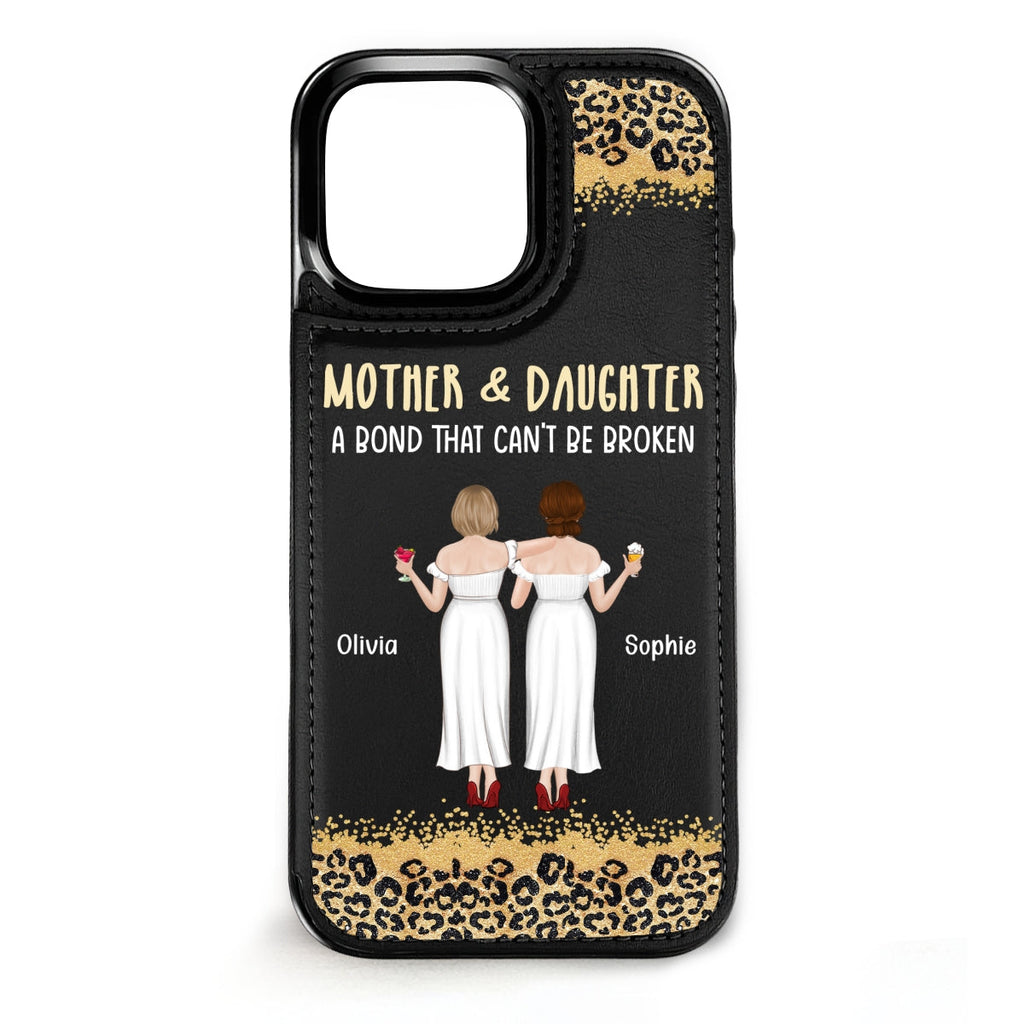 Mom And Daughter - Personalized Leather Phone Case