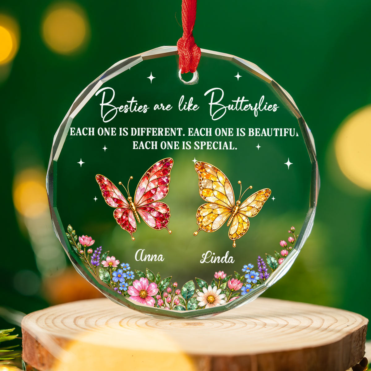 Custom Sister Christmas Ornament •  Each One Is Special - Personalized Glass Ornament