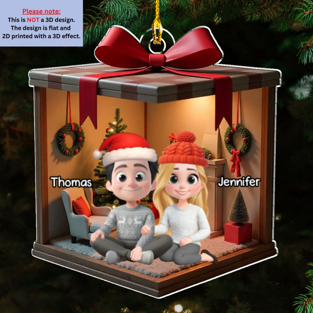 Custom Family Ornament, Christmas Gift for Family Members •  2025 Christmas With Us - Personalized Acrylic Ornament