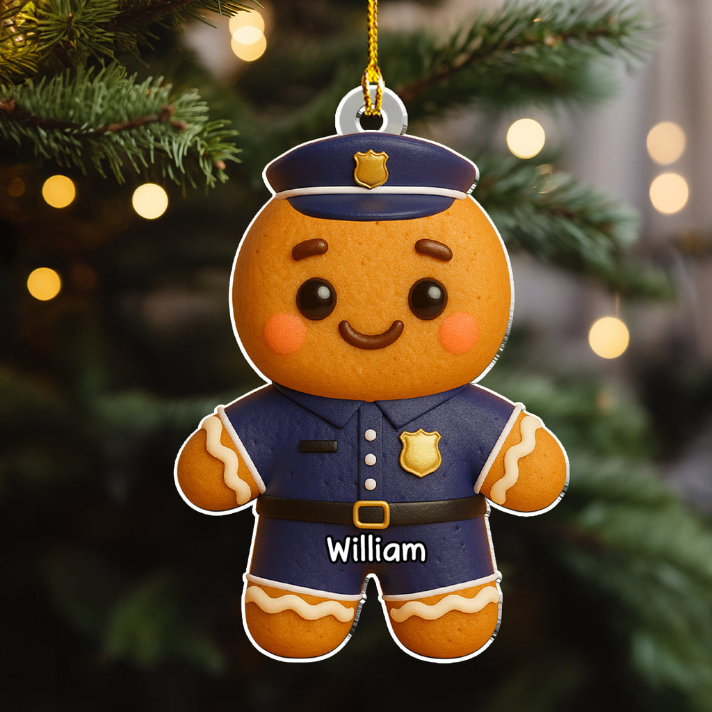Custom Coworker Christmas Ornament, Team Appreciation Gift •  Job Gingerbread - Personalized Acrylic Ornament