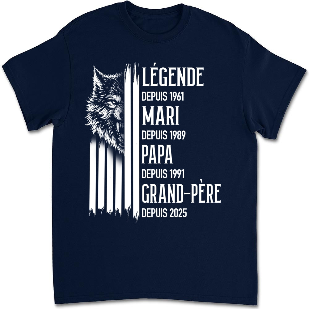 Custom Christmas & Birthday Gift for Dad, Grandpa • Un Vrai Roi - T-shirt personnalisé