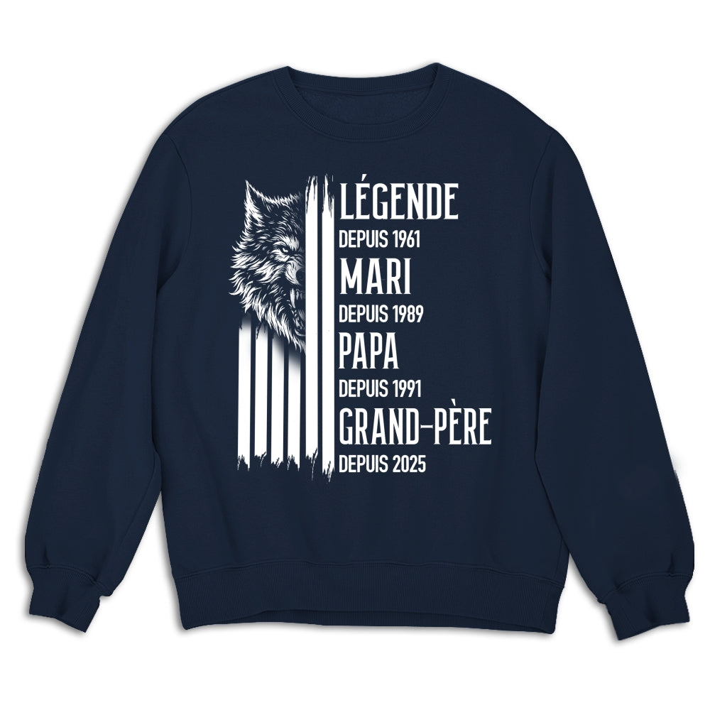 Custom Christmas & Birthday Gift for Dad, Grandpa • Un Vrai Roi - T-shirt personnalisé