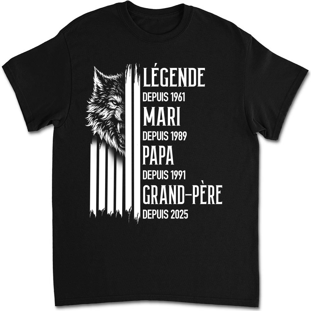 Custom Christmas & Birthday Gift for Dad, Grandpa • Un Vrai Roi - T-shirt personnalisé